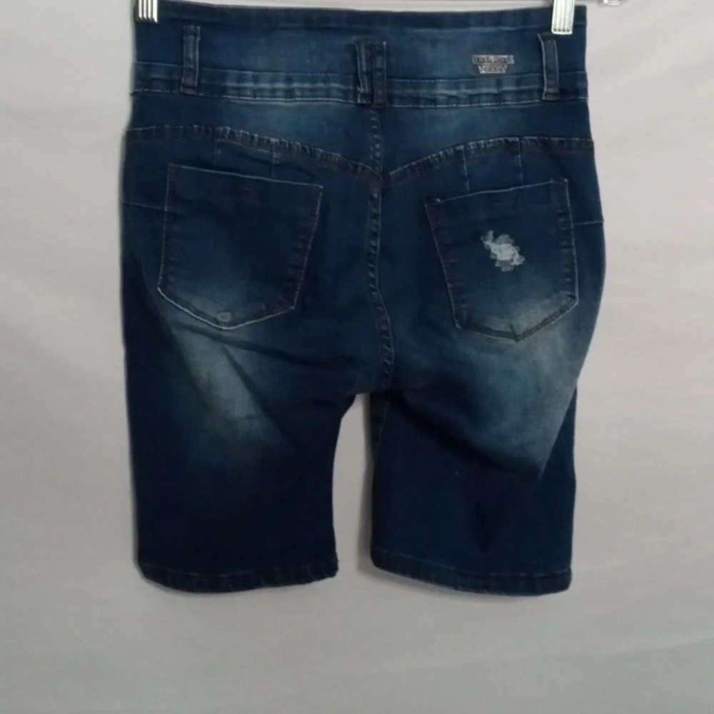 Juniors Distressed Denim Bermuda Shorts